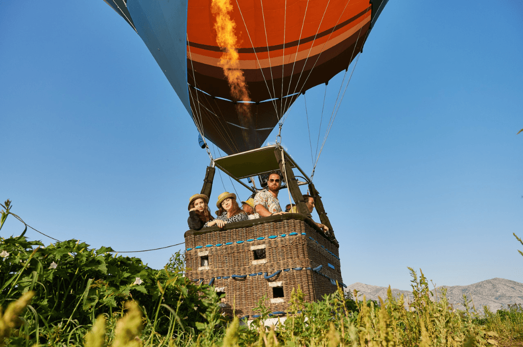 Hot air balloons above the Lasithi Plateau